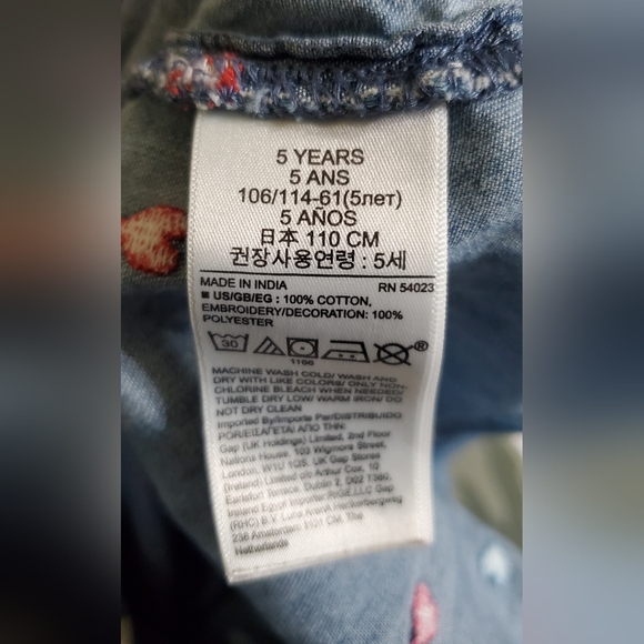 Gap Denim Heart Polka Dot Long Sleeve Dress - Picture 4 of 4